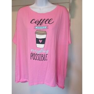 Secret Treasures Pink Sleepwear Women's "Coffee Makes Everything Better" Size 2X